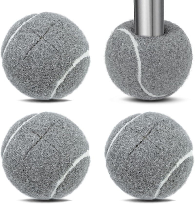 Dekafri Tennis Balls For Walkers Pre Cut 4pcs Walker Tennis Balls Precut For Seniors, Pre-Cut Ball For Walker Feet And Chair Legs, Universal Walker Glides Ball For Floor Protection, Fits Most Legs (Gray) - Image 1